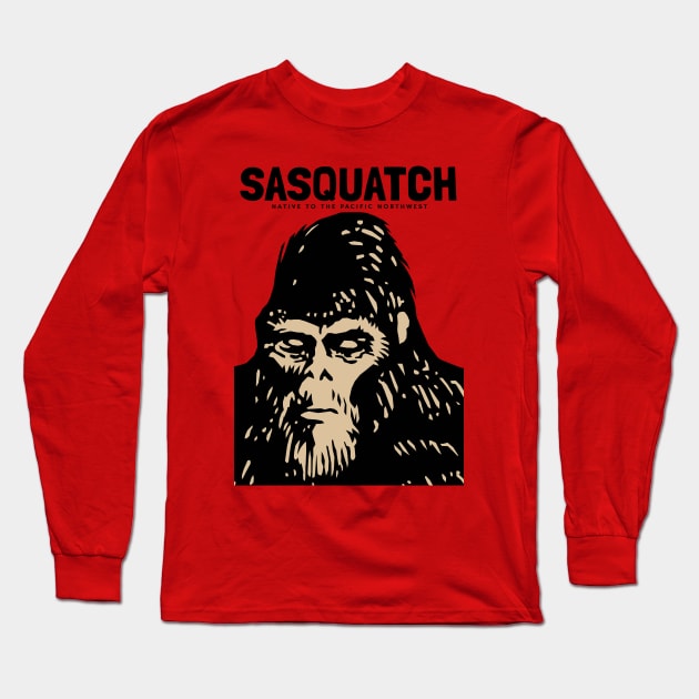 Sasquatch The Legend of Mysterious Creature Long Sleeve T-Shirt by KewaleeTee
